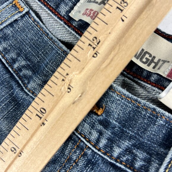 Y2K Levi's Jeans Men's 34x30* 559 Relaxed Straight Blue Thrashed Denim Tag 34x32 - Picture 15 of 16